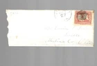 1860's small size cvr; Scott 65-Grill?; Davenport Iowa pstmrk; cork cancel