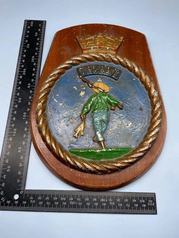 Original British Royal Navy Ship / Submarine Plaque HMS Truant - Image 4 of 4