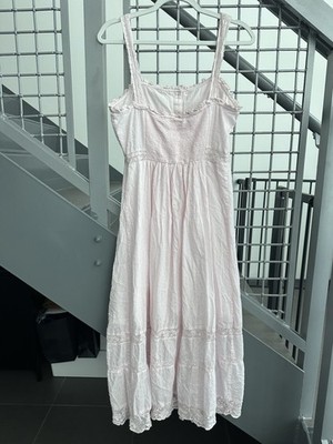 chinese dress ladies Loveshackfancy Women's Judalon Lace-Trimmed Pintuck Midi-Dress - Blue Cove main image 0