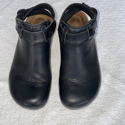 Papillio by Birkenstock Esra Wedge EU 37 Black Leather Closed Toe Ankle Strap