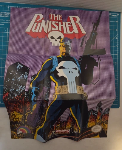 Vintage The Punisher LJN Power Line-Up NES Poster Marvel Nintendo 1990 Lee RARE