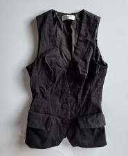 House of CB London Black Button Front Vest Women’s Size S Fitted Waistcoat