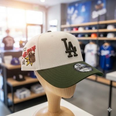 New Era 9FORTY LA Dodgers Shohei Ohtani Hat Olive Green White