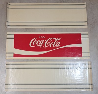 COCA~COLA VINTAGE & RARE 1960s BUSINESS WINDOW TRANSPARENCIES  3 PANELS 36'' EACH
