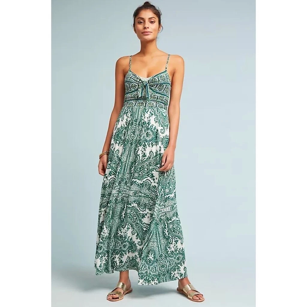 chinese dress ladies Blue Boho Paisley Print Off Shoulder Maxi Dress Blue / S / 100%Viscose