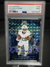 🐬🔥2024 Panini Mosaic De’Von Achane Genesis SSP PSA 9 Mint Dolphins 🐬🔥
