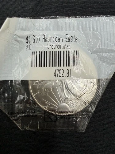 American Eagle Silver $1 Coin 2001 Uncirculated 1 oz .999 Fine Silver Littleton