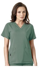 New Carhartt Women's Medium Sea Pine Green V Neck Force Cross Flex Scrub Top M