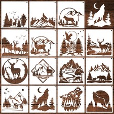 15 Pcs Forest Animal Stencils Reusable Wildlife Templates for Painting