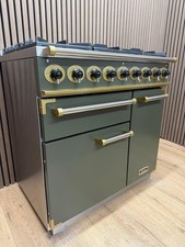 FALCON DELUXE 90cm DUAL FUEL ⚡️🔥RANGE COOKER IN NATO GREEN AND GOLD 