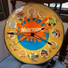 Vintage Lighted Round 1991 Nickelodeon Sign Neon Lights Work Clock Doesn't.