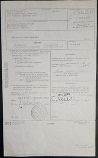1975 DOCUMENT NAMING MOE HOWARD OF THE THREE STOOGES' DAUGHTER JOAN EXECUTRIX