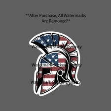 Spartan Helmet USA Sticker Waterproof Decal Flag American Military War Gift NEW