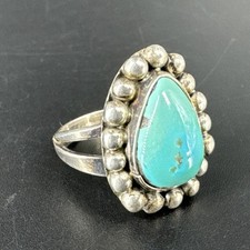 Navajo Sterling Silver and Turquoise Ring Size 5.5 Unmarked