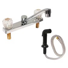 Dominion Faucets 77-1206 Low Arc Kitchen Faucet, Manual, 8" Mount, 3 Hole