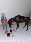 Vintage RARE Marx 1960s Jane West doll, W/ Pink Accessories & Movable horse