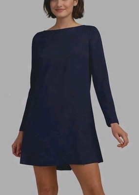 Trina Turk Lavaliere Alexandra Pleated A-Line Shift Dress Sz 10 NWT D30 Indigo