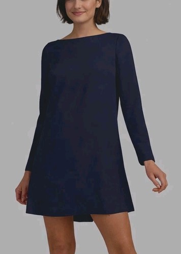 Trina Turk Lavaliere Alexandra Pleated A-Line Shift Dress Sz 10 NWT D30 Indigo