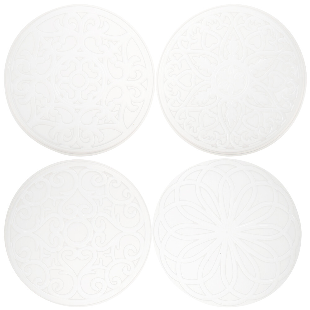 4 Pcs DIY Cup Pads Mold Decor Dish Protectors Round Coasters