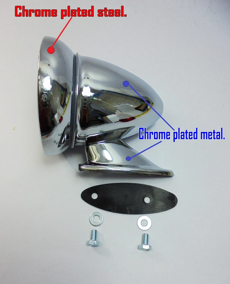 For 62-67 Shelby Cobra AC Cobra 427 AC 289 Sport Chrome Bullet Door Side Mirrors - Изображение 3 из 4