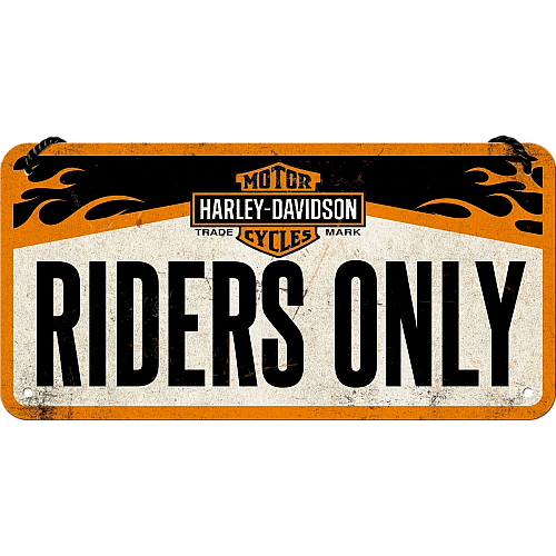 Nostalgic-Art Embossed Metal Tin Sign - Harley Davidson Riders Only - Gift Ideas - Picture 2 of 3
