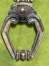 Vintage Art Nouveau or Art Deco Antique Brass Single Screw Drawer Pull Handle