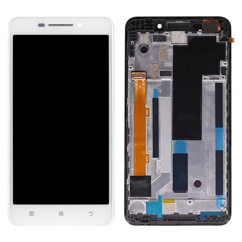 OEM LCD Screen for Lenovo A5000 Digitizer Full Assembly with Frame (White) - Image 3 of 4