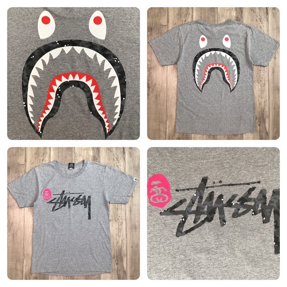 Buy Grey and Pink Bape Shark Mouth Shirt