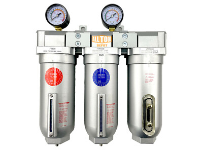 1'' Super Duty Inline Compressed Air Filter Clean system 3 Stage Manual Drain