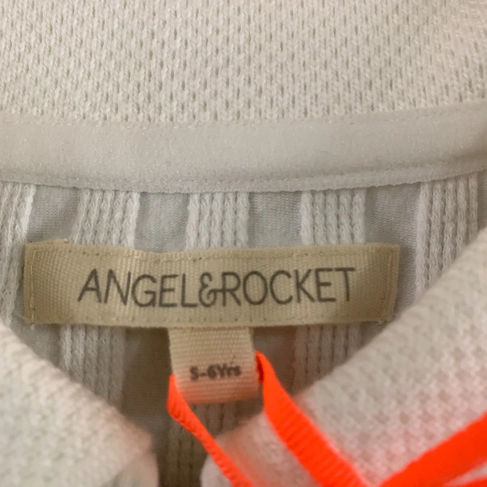 Polo Angel & Rocket Niños Talla 5/6 Blanco Hartley Texturizado Costilla Cuarto Cremallera Nuevo con Etiquetas Foto 4 de 4