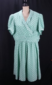 mint green polka dot dress