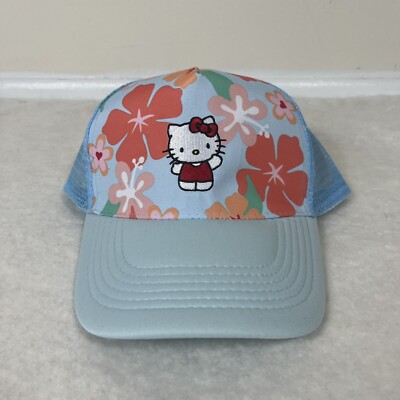 Hello Kitty Beach Hat Floral Trucker Summer Cap New With Tags SnapBack Sanrio