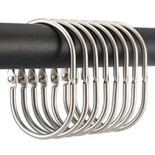 24 Pcs Shower Curtain Rings Shower Curtain Hooks Oval Snap Shower Rings for C...