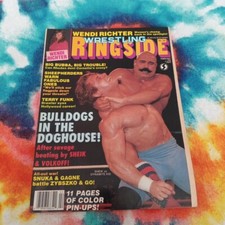 WRESTLING RINGSIDE #24 Feb.1987 Magazine Iron Shirk Vs Dynamite Kid/Flair Poster