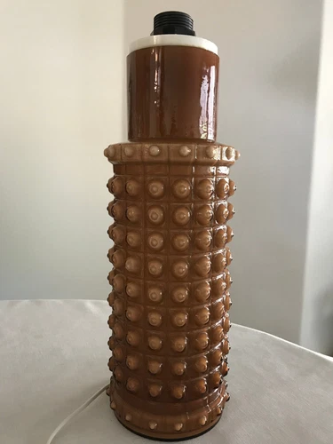LUXUS SWEDEN Table Lamp Mid Century Caramel Glass  MCM Helena Tynell Rare