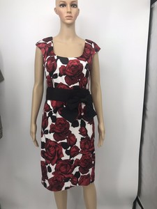black and white floral cocktail dress