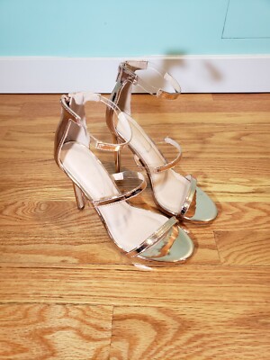 rose gold heels strappy