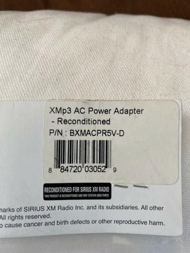 SiriusXM XMp3 AC power supply, bxmacpr5v-d