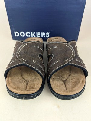 [M-12] Dockers Sunland Brown Memory Foam Open Toe Mens Slide Sandals Dockers Sandals Mens 12 M Sunland Slides Brown Open Toe  main image 4