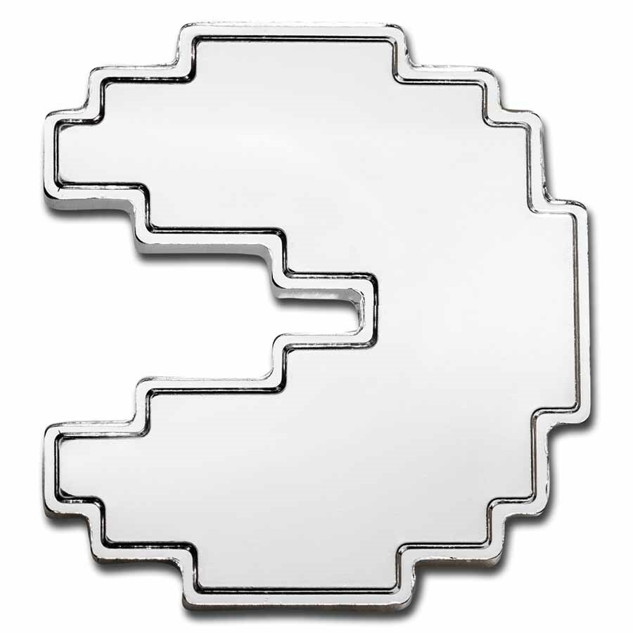 1 oz .999 Silver OFFICIAL PAC-MAN SHAPED STACKABLE 2$ COIN