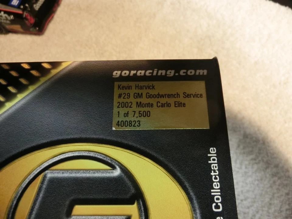 Kevin Harvick #29 Goodwrench / 2002 Monte Carlo Elite  1/24 Diecast - Image 2 of 4