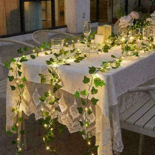5/10M LED Artificial Hanging Vine Fairy String Lights Ivy Leaves Garland Wedding - Picture 8 of 12