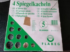 4 Stück Spiegelkacheln silber 30x30 cm, im Originalkarton