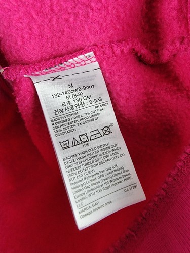 Gap kids zip-up hoodie pink sequins size Medium (8yrs) - Picture 13 of 13