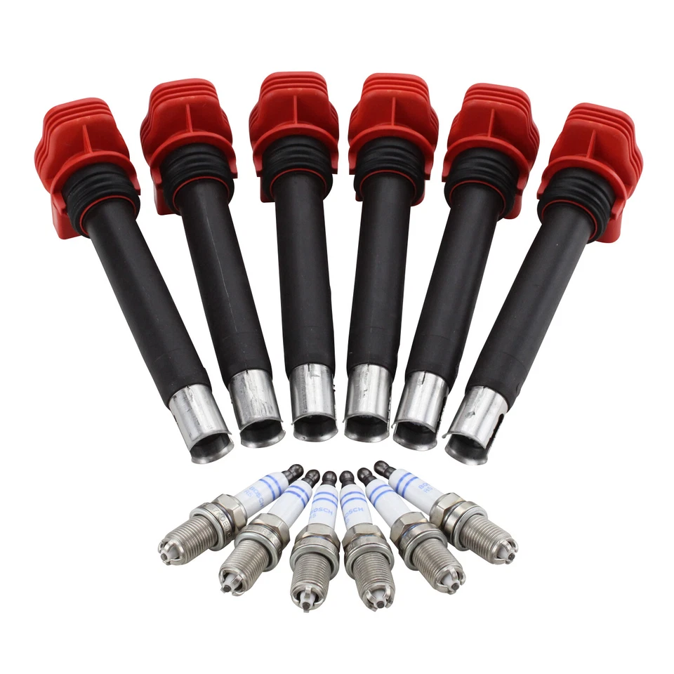 Bosch 6 Ignition Coils & 6 Nickel Spark Plugs Kit For Audi A4 A6 Quattro 3.2 Gas - Image 4 of 4