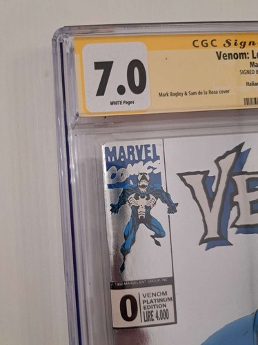 VENOM: LETHAL PROTECTOR #0 PLATINUM CGC SS 7.0 Bagley signed italian variant - Picture 5 of 7