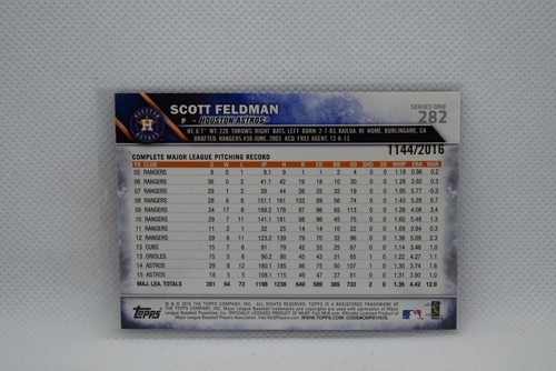 Scott Feldman #282 - 2016 Topps Gold - Houston Astros - 1144/2016 - Picture 2 of 2