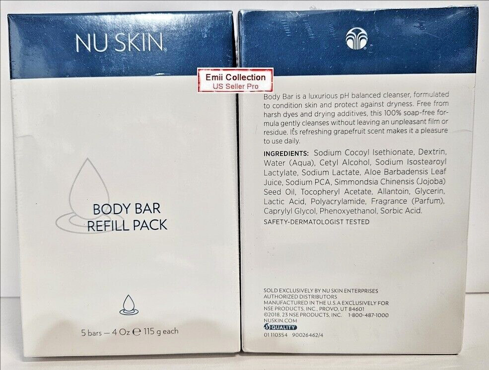 Nu Skin Nuskin Body Bar Refill Pack Soap Free 4 oz (5 Bars) Box