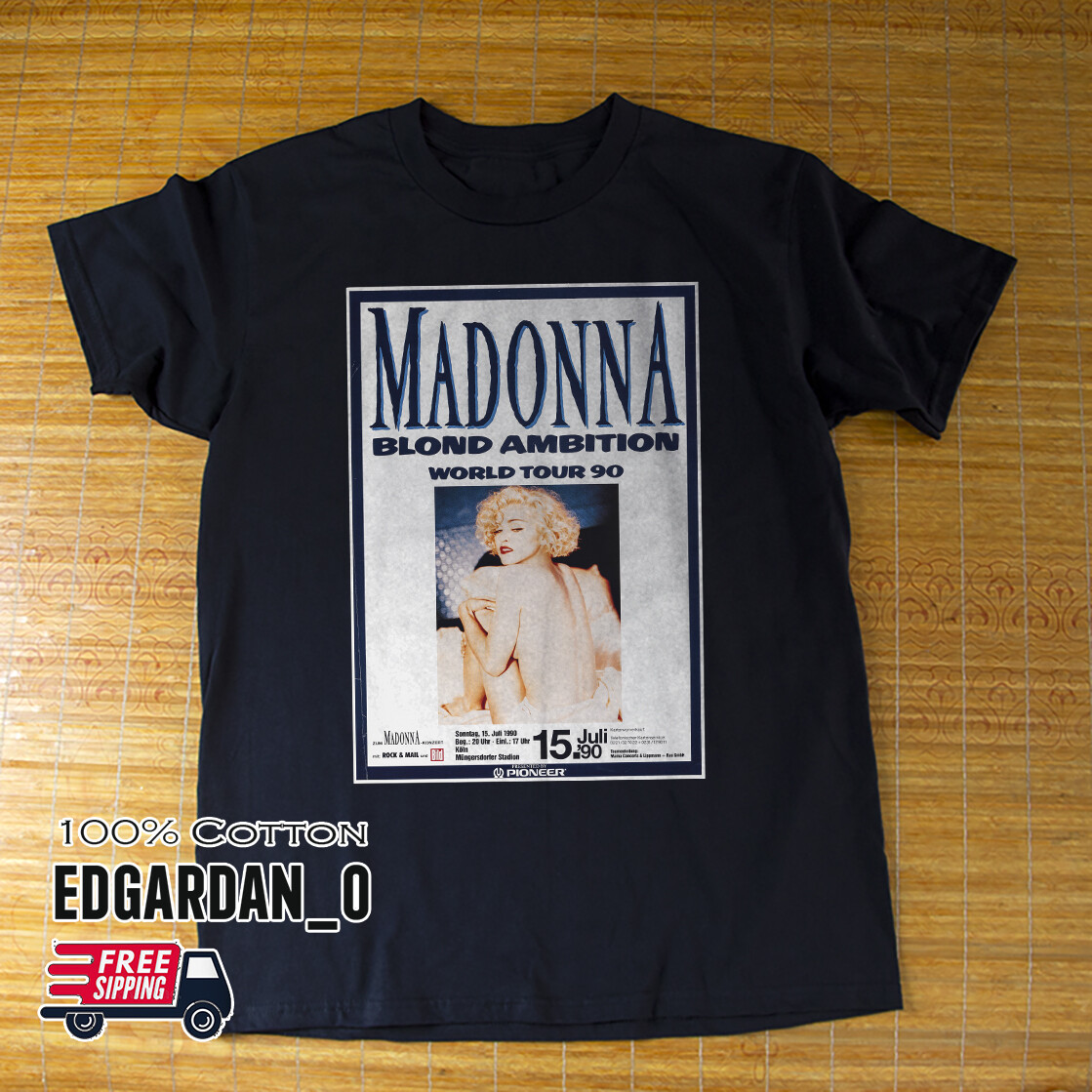 Madonna Blond Ambition World Tour 90 Black Unisex T-shirt S-5XL | eBay 