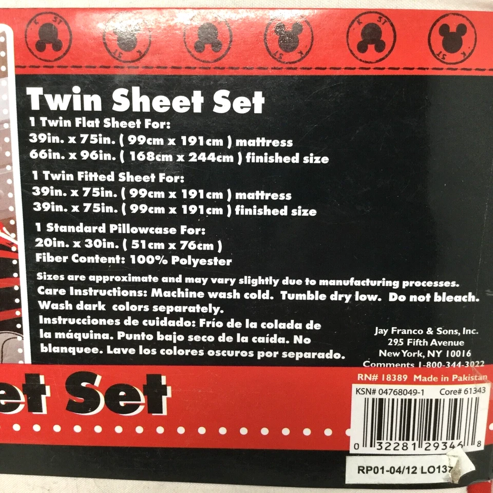 Классический детский набор простыней Mickey Mouse «Team Mickey» размер Twin 3 штуки - Изображение 4 из 4